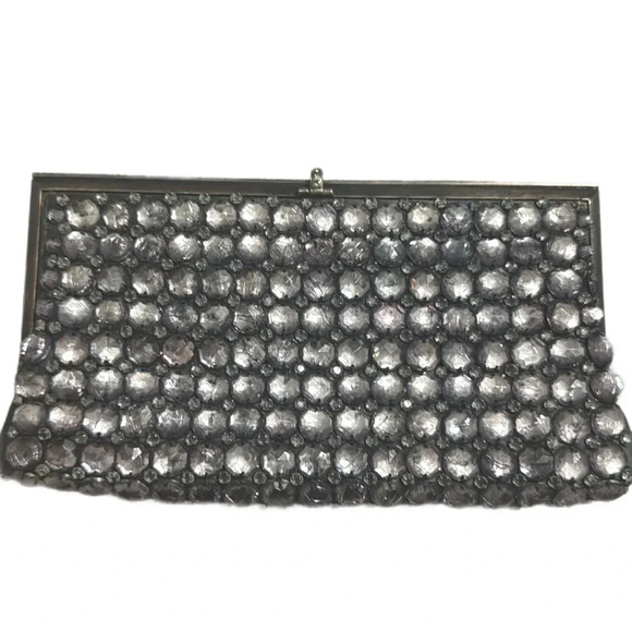 VINTAGE BADGLEY MISCHKA STONE CLUTCH - Picture 1 of 3